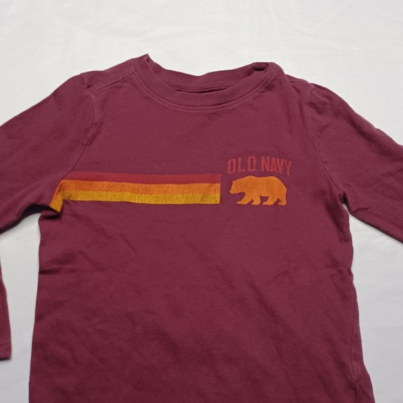 Old Navy Burgundy Red Boy's Graphic LongSleeve Toddler Top Size 3T - Picture 2 of 8